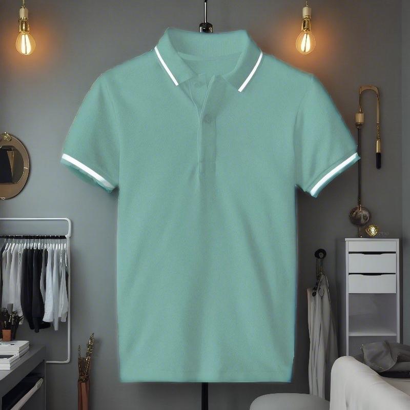 COMBO 3 Áo Polo Nam Viền BE/LAM/XÁM TRẮNG Vải Thun Cá Sấu Cao Cấp HABILL - Ngắn Tay Shirt có Cổ Menswear Nhung 1