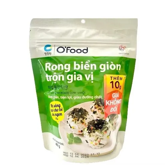 [Combo Mua 3 Tặng 1] Rong Biển Trộn Cơm 4Vị, Hải Sản/Khô gà/Trộn Gia Vị Rong Biển OFood 30g 3