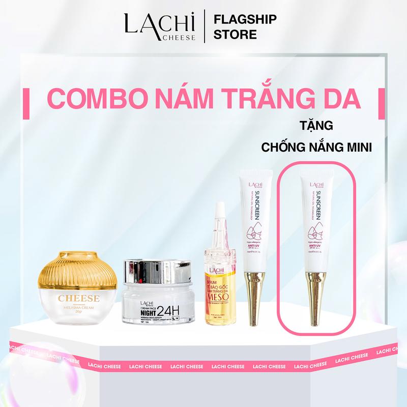 [ COMBO 4_live ] Kem Face Nám Cheese 20gr + Kem Face 24h Ban Đêm 10gr + Serum Tế Bào Gốc Mê Sô 10ml + Kem Chống Nắng 15ml