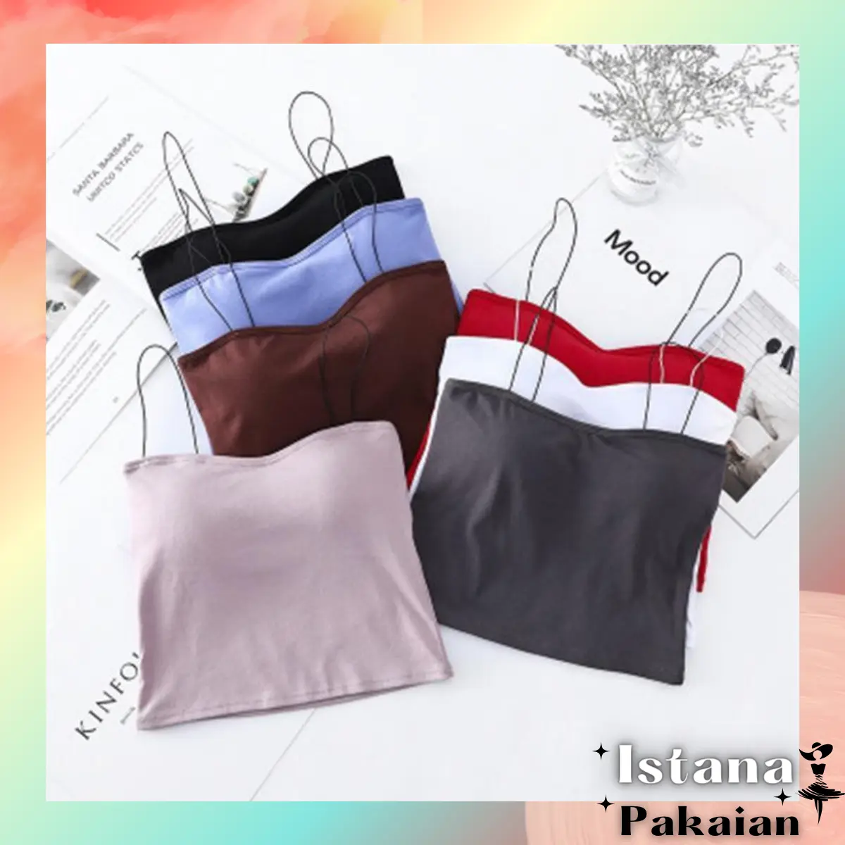 Istana - 1046 Atasan Crop Tanktop Bra Busa Tipis Fit Bb 55Kg