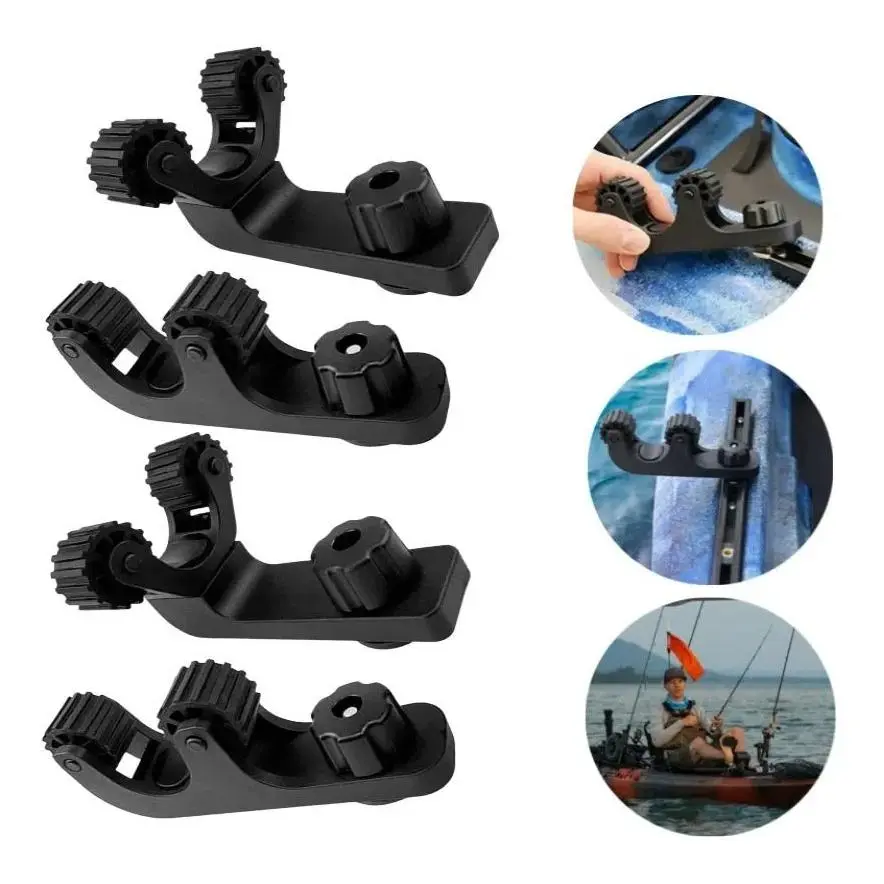 Replacement Universal Kayak Paddles Holder Wear-resistant Plastic Canoes Oar Holder Durable Easy Installation Kayak Rail Fishing Rod Holder Kayak Track Mount Accessories