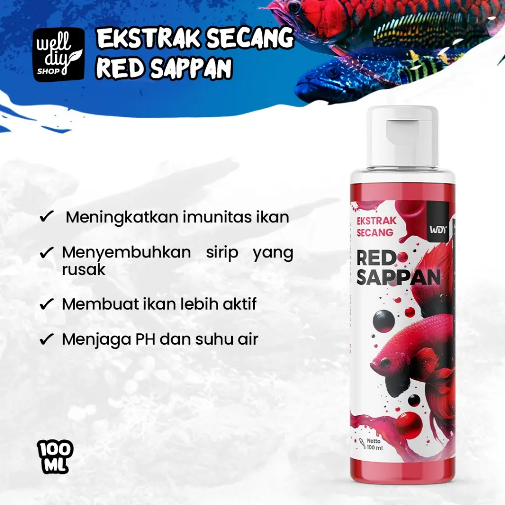 Ekstrak Kayu Secang RED SAPPAN Untuk Ikan Cupang Channa Lohan Guppy