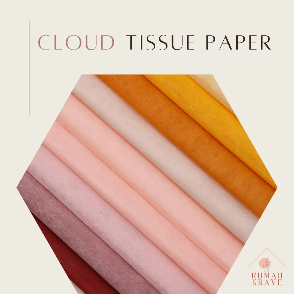 Cloud Cotton Tissue Paper Kertas Carang Bunga Kain