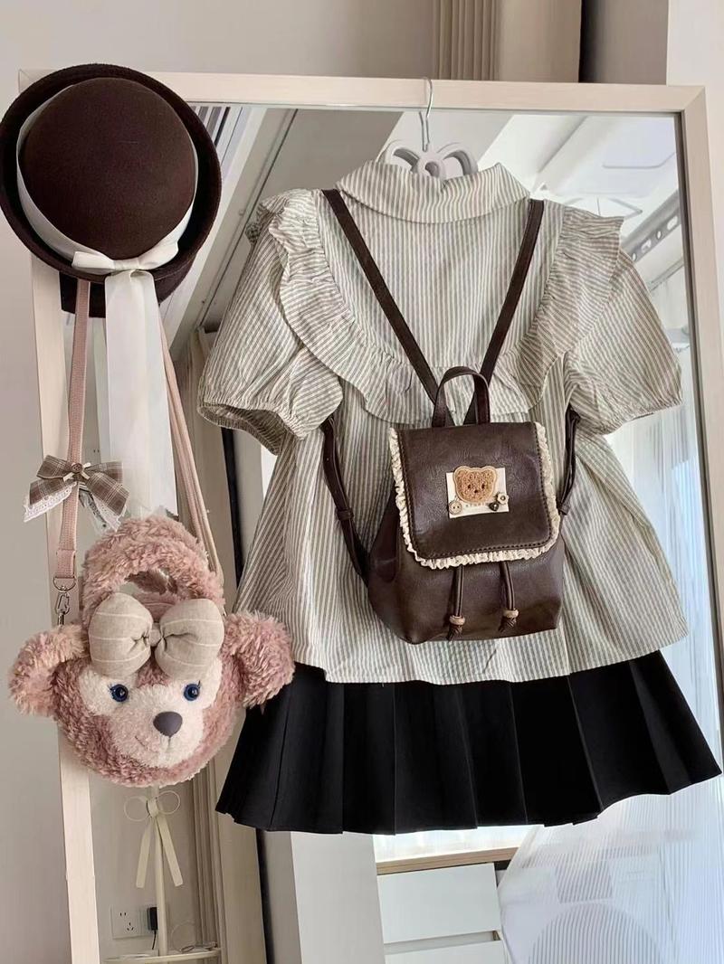 Product Introduction of Áo Sơ Mi Sọc ngắn Tay Thiết Kế Mùa Hè Hai Mảnh Phong Cách Preppy Hàn Quốc + Chân Váy Chữ A Dễ Phối Đồ Nữ Top 2