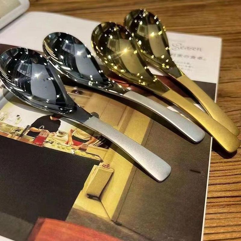 Product Introduction of New Korean Stainless Steel Thickening Spoon Creative Long Handle Hotel Hot Pot Spoon Soup Ladle Home Kitchen Essential Tools 9