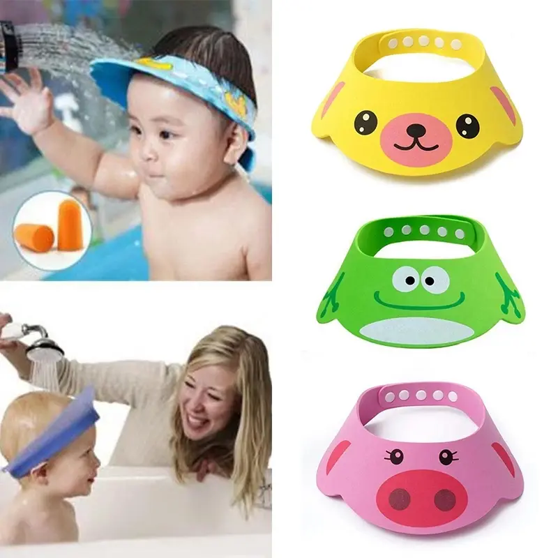 Mũ che mặt tắm cho trẻ em, mũ tắm trẻ em có thể điều chỉnh, bảo vệ dầu gội đầu, tấm chắn gội đầu 0