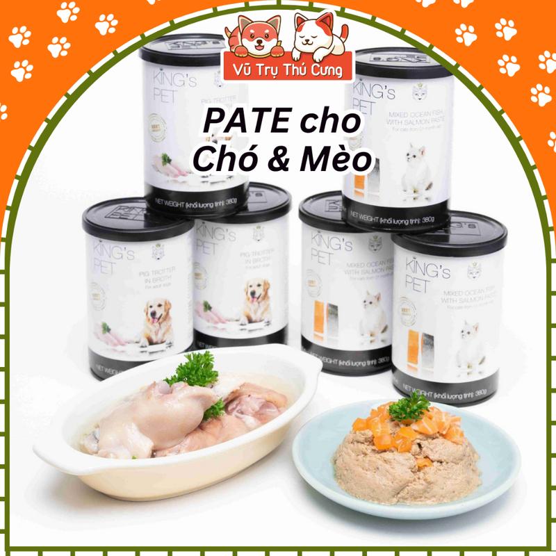 Pate King Pet Cho Chó Mèo Từ Thịt và Rau Củ  Lon 380g