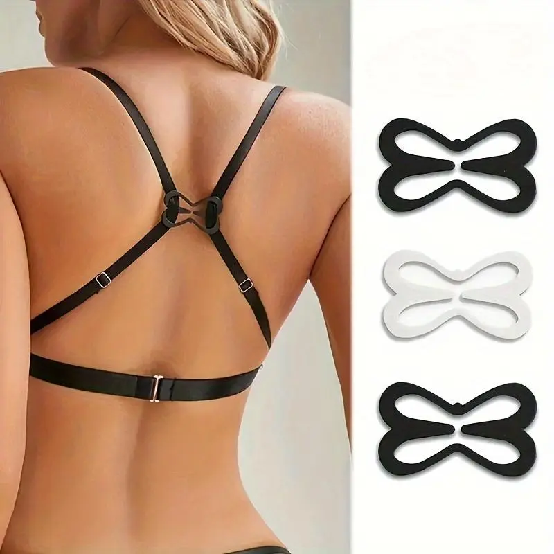3PCs invisible bra strap clips-non-slip, Lift & hide design for women's lingerie and underwear