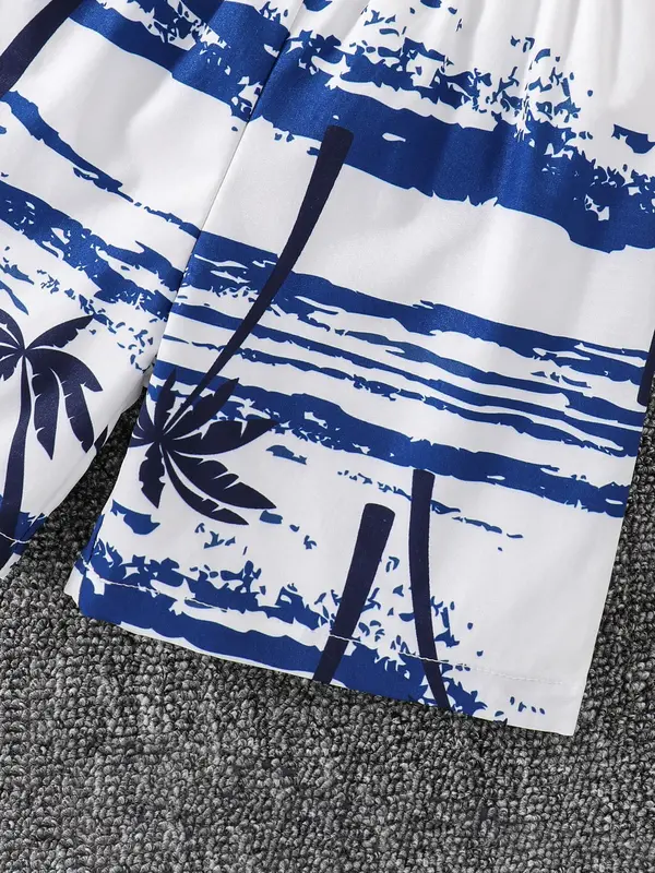 Two-piece Set Boy's Leaf Print Short Sleeve Tee &  Shorts, Casual Summer Clothes for Kids Outdoor Holiday Vacation 5