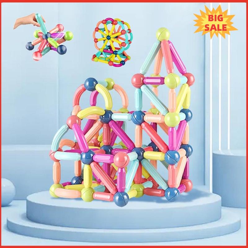 Product Introduction of Mainan Pendidikan Anak Magnetik Blok Bangunan Tongkat Set DIY Perakitan Mainan 9