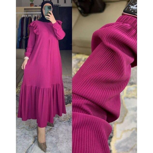 ILMIRA Maxy Dress Rip Knit CAsual Dress Rajut Wanita Simple Outfit Kekinian WL 1