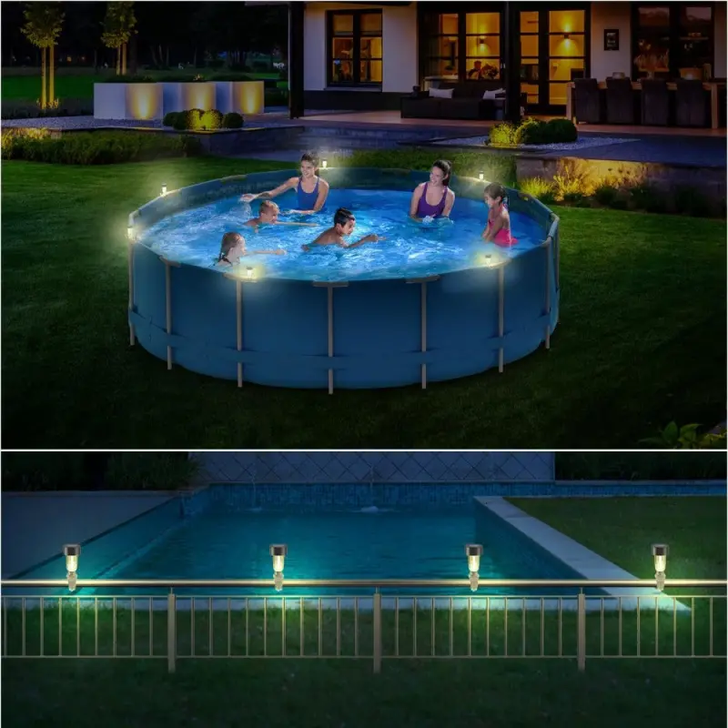 đèn trang trí năng lượng mặt trời，Đèn năng lượng mặt trời,ngoài trời,không thấm nước,đèn LED cho sân trong,bãi cỏ,sân và cảnh quan,lan can.Tạo bầu không khí, đèn ngủ, ánh sáng xung quanh.đèn ngoài trời chống nước 4