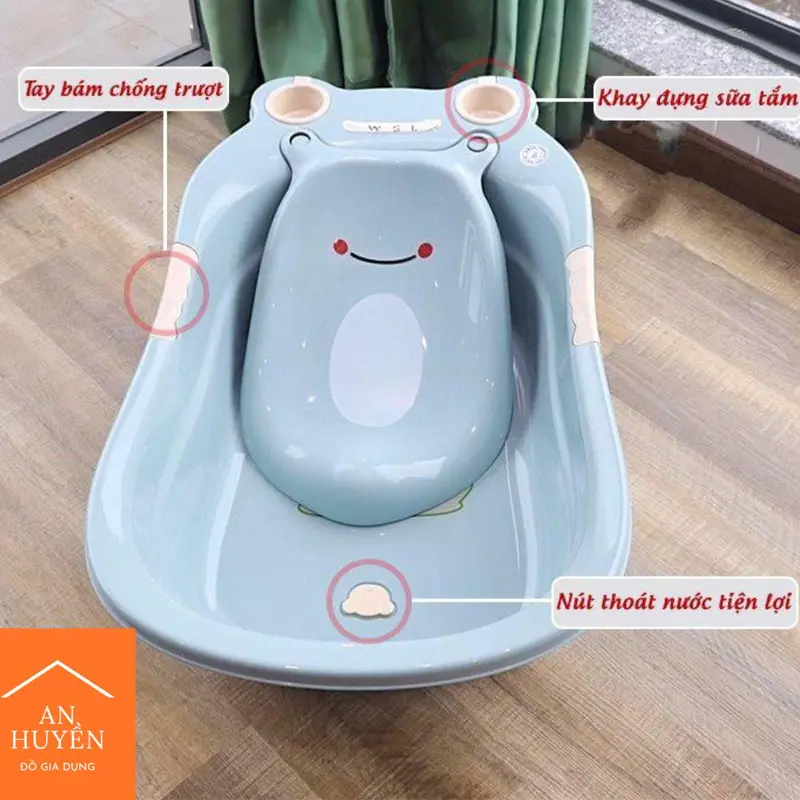 Chậu tắm ếch cho bé hàng Việt Nhật Cao Cấp -Thau tắm cho bé sơ sinh (MS:2203) -Buôn rẻ 01284 Kem Voi 2