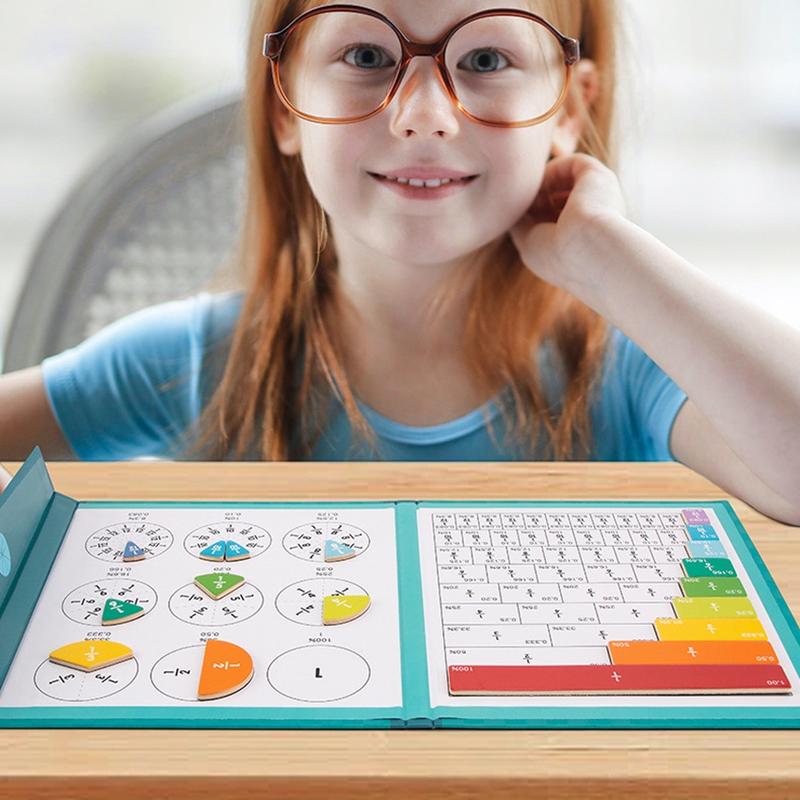 Mainan Anak Alat Magnetic Fraction Disk Belajar Matematika Pecahan Magnetic Travel Game 7