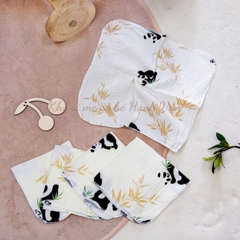 Product Introduction of Set 10 Khăn Sữa Muslin 2 Lớp Và 4 Lớp Cho Bé Siêu Mềm Mại Đa Năng Làm Khăn Lau, Yếm, Khăn Tắm 35