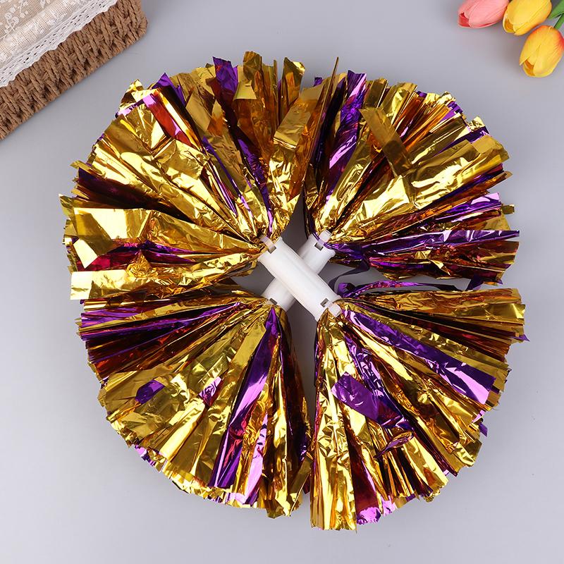 Product Introduction of Handle Style Cheerleader Pom Poms Metallic Streamer Sport Match Vocal Dance Party Concert Decorator Props Club Supply 32