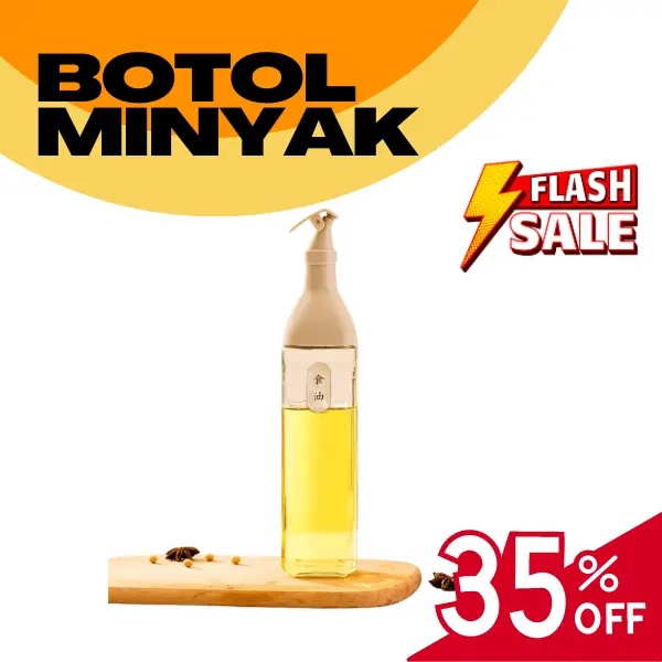 Botol Dispenser Minyak Kaca Tempat Minyak Aesthetic Botol Kecap