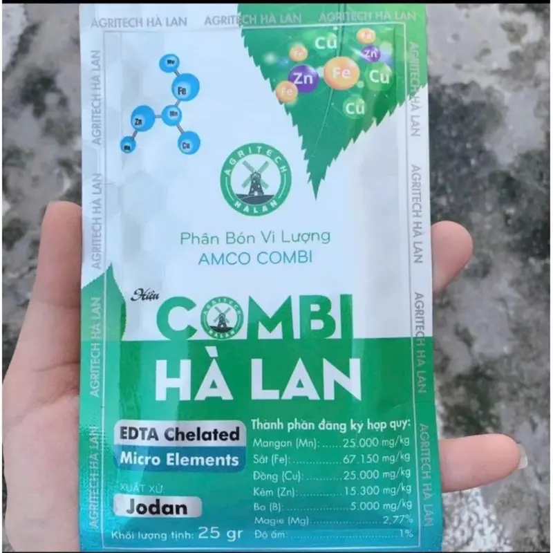 Combo 2 gói Phân bón vi lượng combi giúp cây xanh lá dày lá cứng lá 4