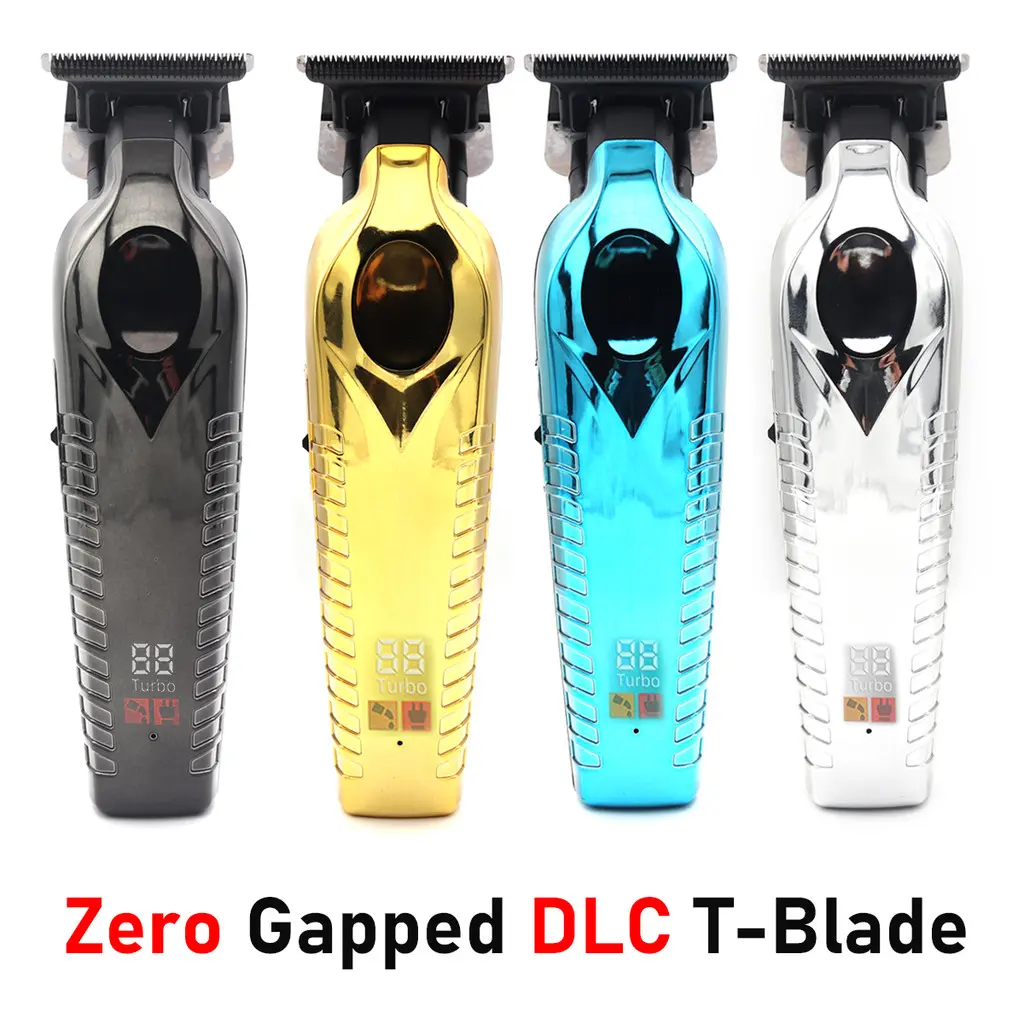 เครื่องตกแต่งผมที่กันจอนสำหรับผู้ชาย, มืออาชีพ, พร้อมใบมีด DLC, ใบมีด T ที่ปราศจากการสัมผัส, จอแสดงผล LED, อินเทอร์เฟซ USB, เสียงรบกวนต่ำ, การทำงานแบบไร้สาย, เหมาะสำหรับการรูดซอกที่แม่นยำ