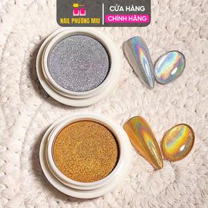 Tráng Gương Cầu Vồng Dạng Nén 2 Màu Vàng Bạc, Dung Tích 0.5g, Siêu Mịn, Bám Chặt Móng, Dễ Sử Dụng Cho Thợ Làm Nail Sơn Gel