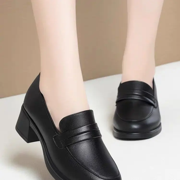 Giày Cho Mẹ, Da Thật, Thoải Mái, Đế Mềm, Thích Hợp Cho Mùa Lò Xo Và Mùa Thu, Giày Nữ, Giày Da Đi Làm Cho Phụ Nữ Trung Niên, Giày Đi Làm Chống Trượt, Hàng Mới Về 1