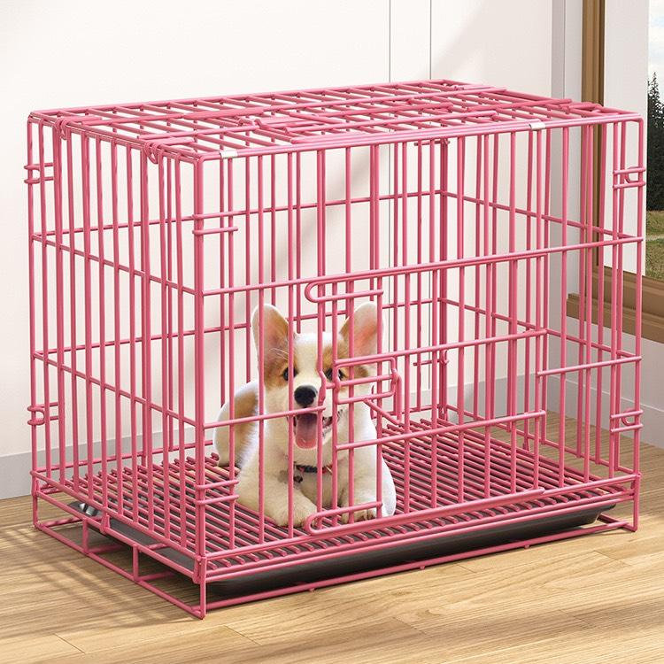 Lồng chuồng chó và mèo sơn tĩnh điện chuồng chó mèo gấp gọn 3 Size nhiều màu (Kèm Khay Đen)