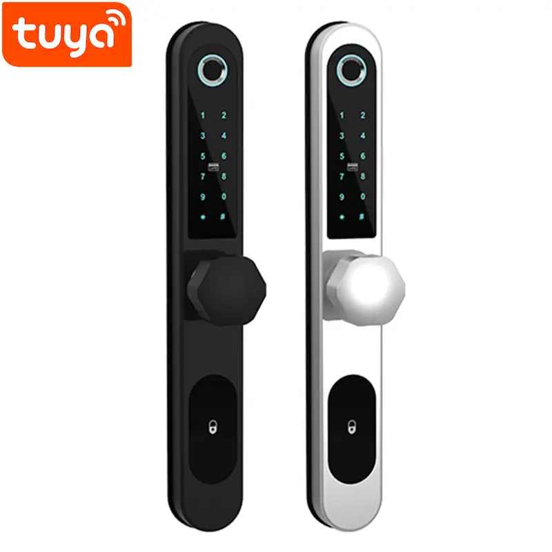 Khóa vân tay Tuya, Smart Life cửa nhôm P8 tay nắm tròn