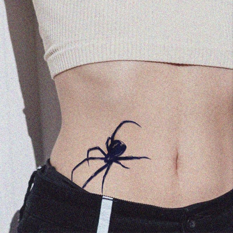 Hình Xăm Tạm Thời Không Thấm Nước, Nhện Đen, 1 Tờ, Hình Xăm Henna, Hình Xăm Tay Áo Làm Đẹp, Nhãn Dán 4