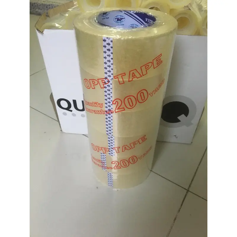 Băng keo 200yard lõi siêu mỏng 3mm, lốc 6 cuộn nặng 1.8kg 0