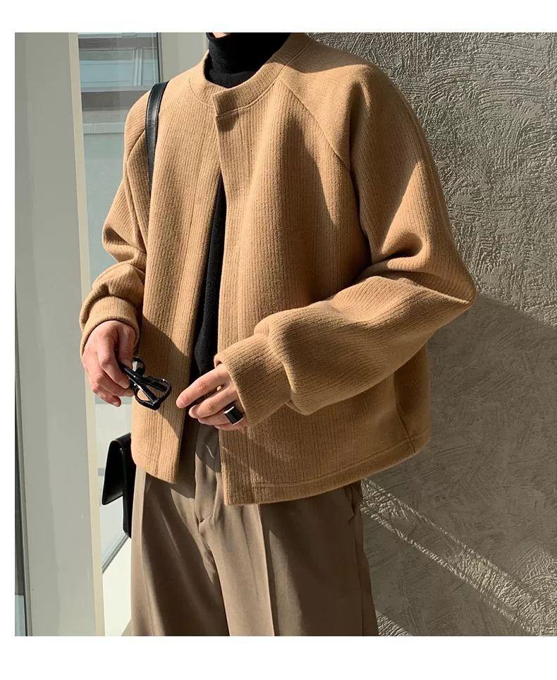 Product Introduction of Áo Khoác Cardigan, Màu Trơn Cổ Tròn, Dành Cho Nam Giới, Thời Trang Hợp Xu hướng Xu Hướng Mới 2024 Mùa Thu Và Mùa Đông, Phong Cách Joker, Dáng Rộng Vừa Vặn, Ngoại Cỡ, Đồ Len 8