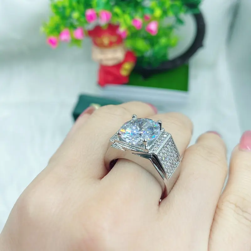 Nhẫn bạc nam mạ bạch kim N19 mạ bạch kim có lót lòng bênd đẹp 9( TẶNG 1 HỘP) 7