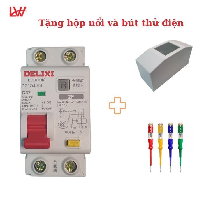 CB chống giật , dòng rò - RCBO Delixi C32 có hộp nổi kèm bút - TikTok ...