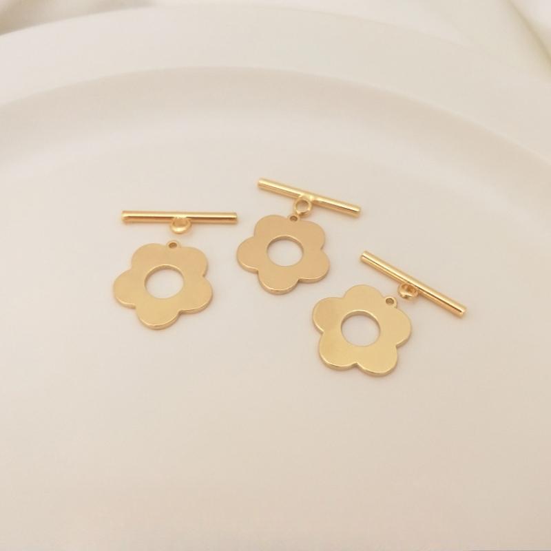 Product Introduction of OT Buckle, Necklace Buckle, 2 Sets, Wholesale, DIY, YY-88,14K, Gold Plated, Color Preserved, Flower Shaped, Plum Blossom, Bracelet Buckle, Crystal Beads, Links, Accessories 8