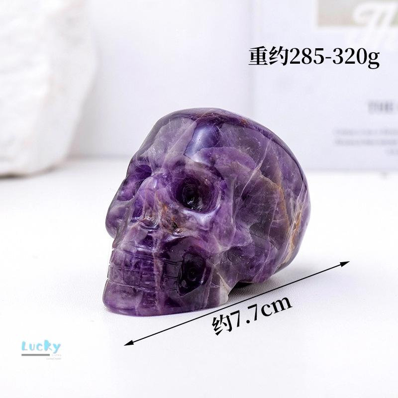 Điêu Khắc Đầu Lâu Thạch Anh Tím Giả Tưởng Tự Nhiên, Mỏ Đá Thô, Pha Lê Halloween Tiêu Chuẩn, Đồ Thủ Công Trang Trí, Đồ Trang Trí 1