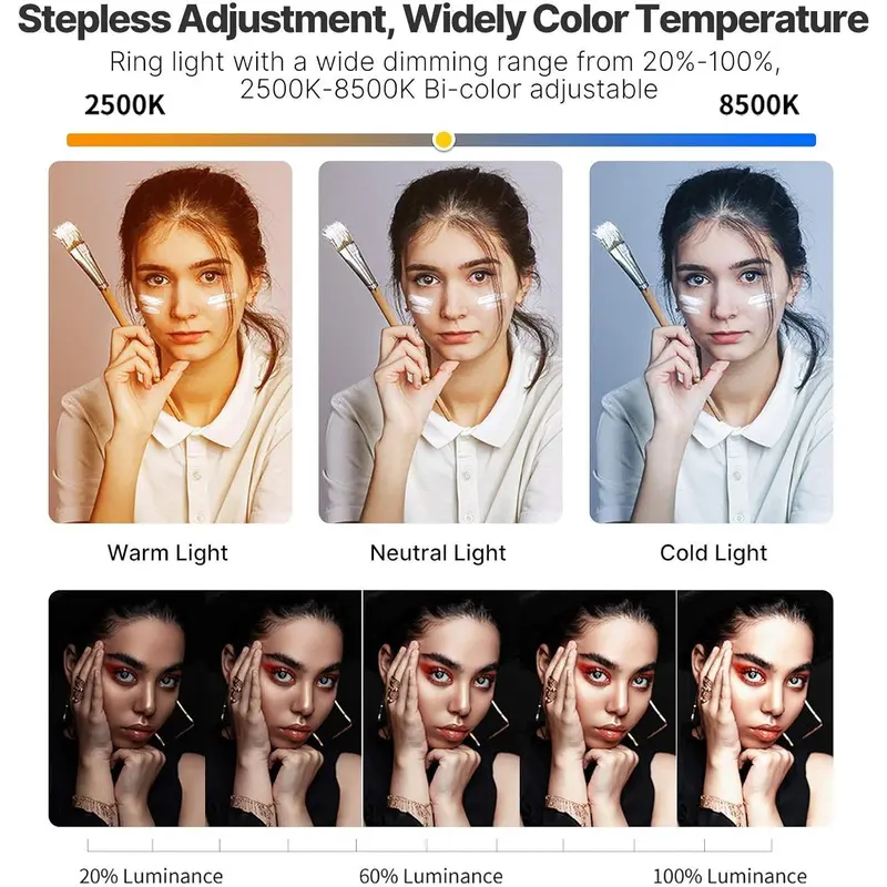 Portable Selfie LED Light with Tripod, Modern Handheld Stabilizer with Ring Light, Photographic Fill Light Equipment, Selfie Light for Live Streaming & Video Recording, Selfie Accessories, Photographic Kit, LED Fill Lights 3