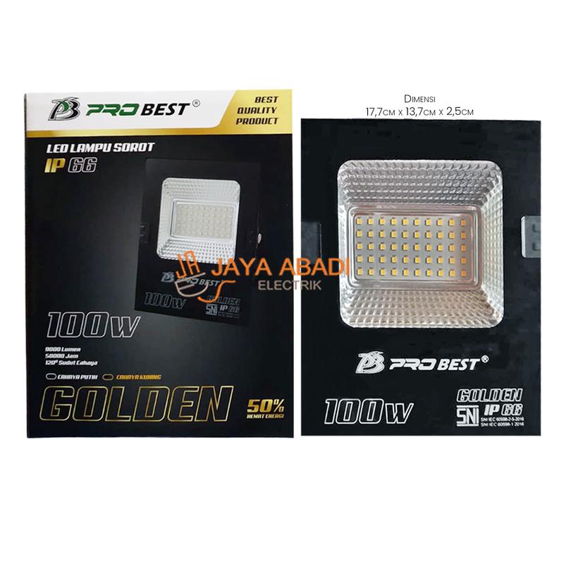 Lampu sorot led/lampu tembak led 100 watt putih super bright - merk Probest Golden 1