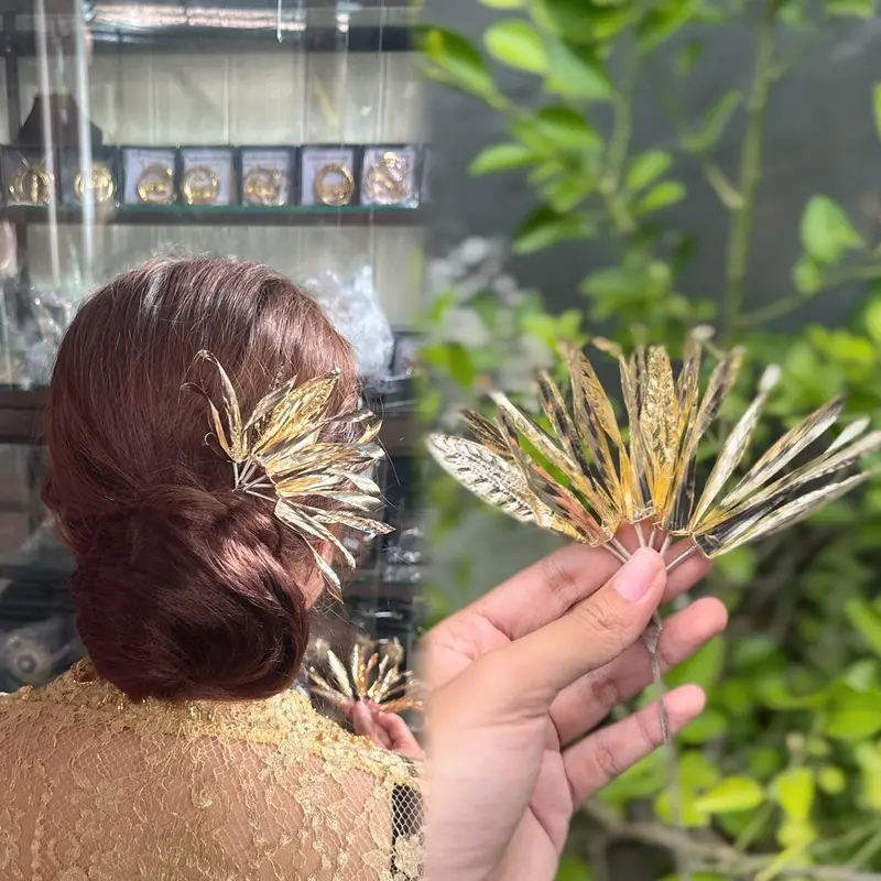 Cucuk Tusuk Konde Bunga Mas Sandat Miranti Hairdo Rambut Penari Wedding Nganten Pengantin Adat Sanggul Bali 0
