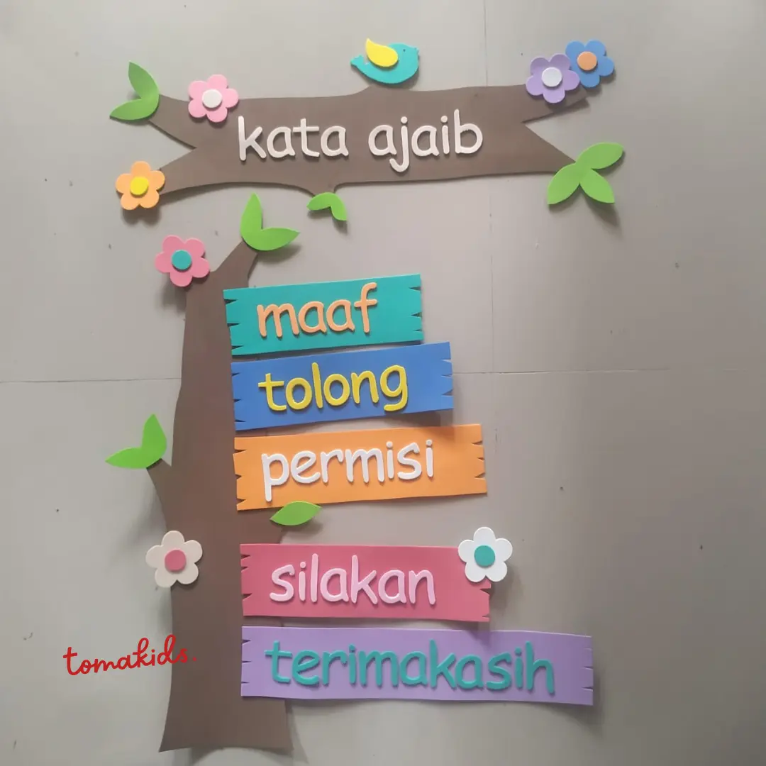 Gantungan Kata Ajaib Hiasan Dinding Tempel Kelas PAUD, TK, SD Pojok Baca pohon gantungan jendela aesthetic