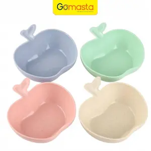 Gomasta GO-004 Mangkuk Piring Bentuk Apel Bahan Serat Jerami