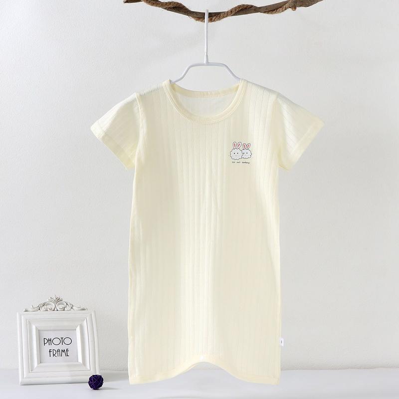 Bộ Đồ Ngủ Một Mảnh Cho Trẻ Em, Mỏng Mùa Hè, ngắn Tay, Thích Hợp Cho Bé, Bộ Đồ Điều Hòa Không Khí Chống Lạnh, Cho Bé Trai Và Bé Gái, Váy Ngủ, Chống đá, Đồ Mặc Nhà 5