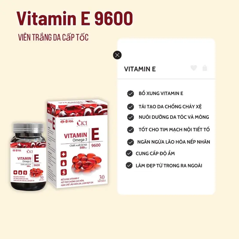[ COMBO 4 HỘP ] Vitamin E Đỏ hộp 30 viên thực phẩm chăm sóc sắc đẹp 3