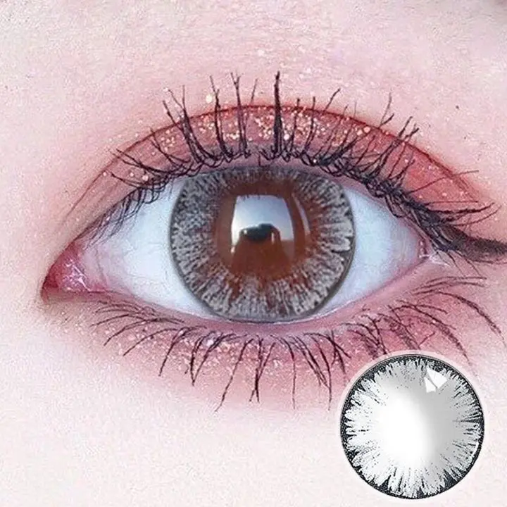 SUHELEN • (LENS CÓ CẬN  )Kính Áp Tròng LENS XÁM MẮT MÈO GIÃN TO 14.5 BABY LONG LANH 4