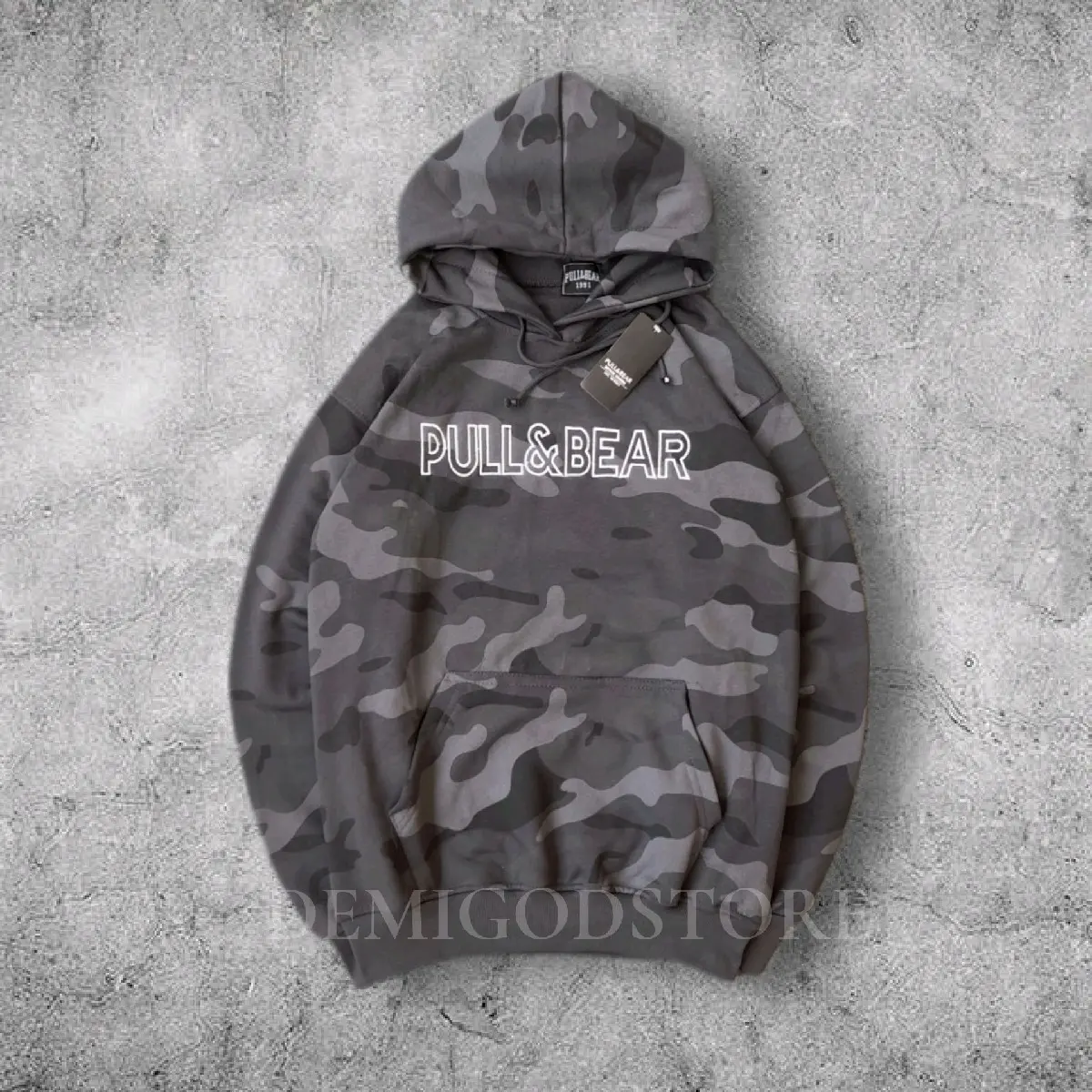 SWEATER HOODIE PNB CAMO GREY&ARMY FULLBORDIR