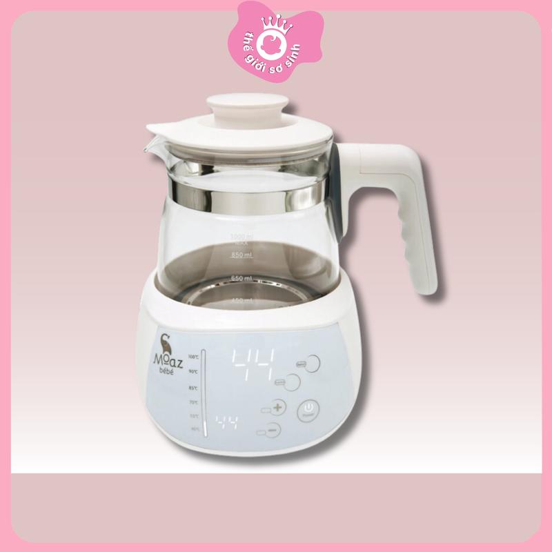 (Tặng quà) Mẫu mới Bình đun nước thông minh Moazbebe MB002 bảo hành 1 năm có đèn và quạt  Ấm Siêu Tốc Đun Siêu Tốc may dun máy  đun