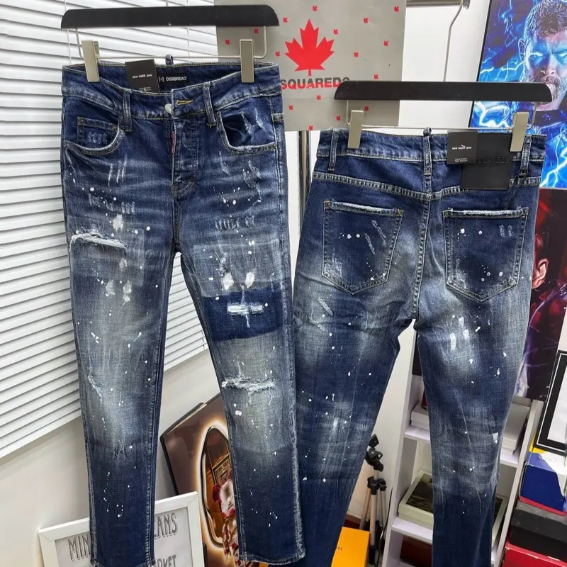 Quần jean dsq xanh vảy sơn 8399 cực chất, new 1