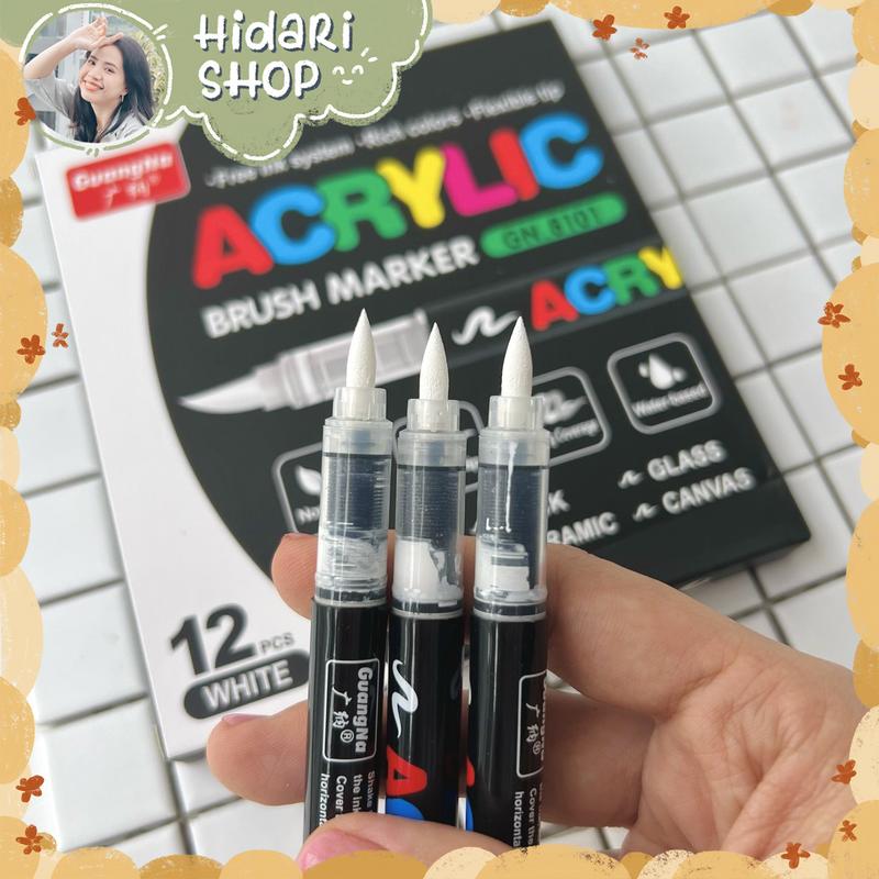 (Cây Lẻ) Bút Acrylic Marker Guangna 8101 Màu Trắng - Hidari