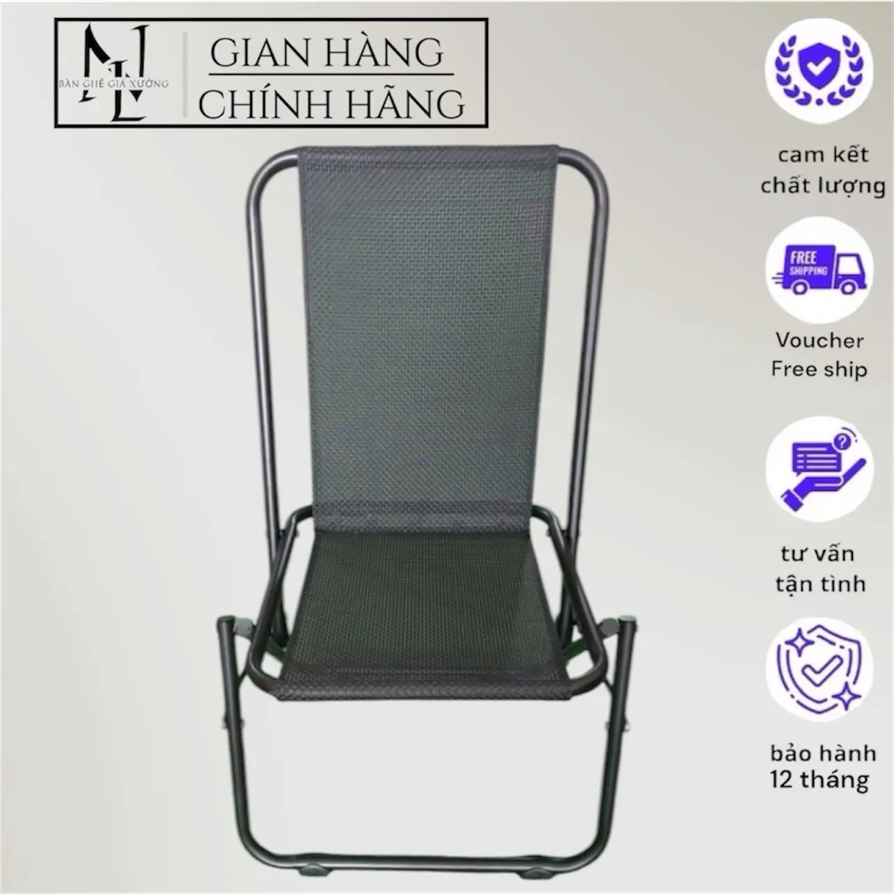 [Ghế lò xo lưng 65cm] Ghế xếp gấp gọn ngồi bằng lưới đan nhuyễn chống rách, bền bỉ, ghế cth 95, ghế quán cà phê