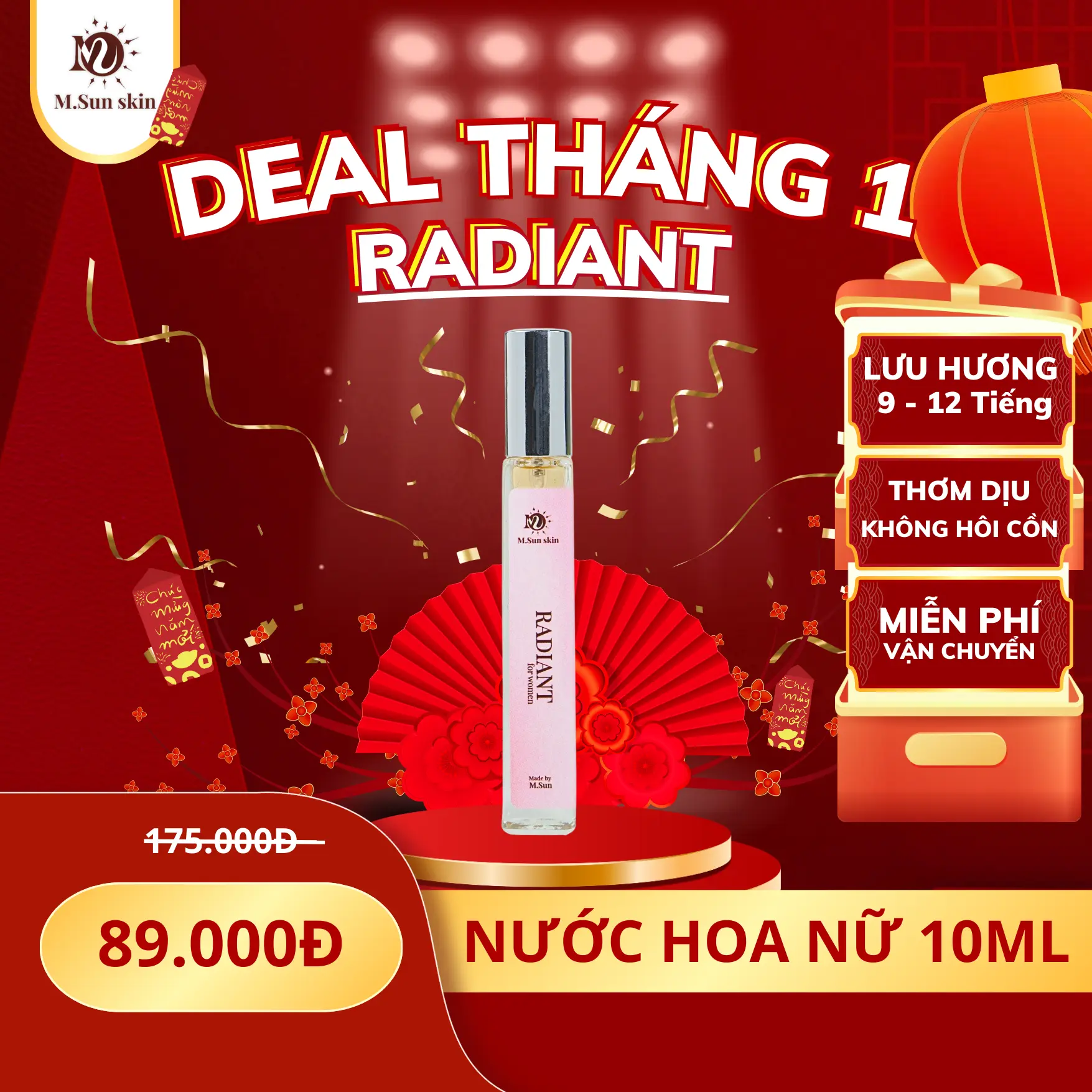 Nước hoa Nữ - RADIANT (Công sở, đi học, đi làm) - Lưu hương 9 - 12 Tiếng (Perfume Women)
