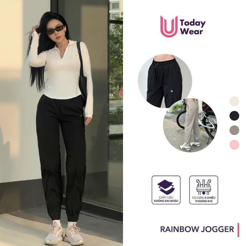 Rainbow Pants - Quần jogger nữ gió lưng cao Today U Wear thể thao năng động gym yoga Sport