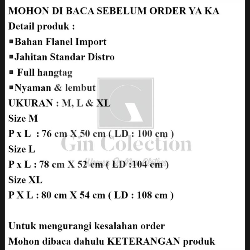 GinCo-Kemeja Flanel Kotak-kotak Pria Wanita Flannel Lengan Panjang 5